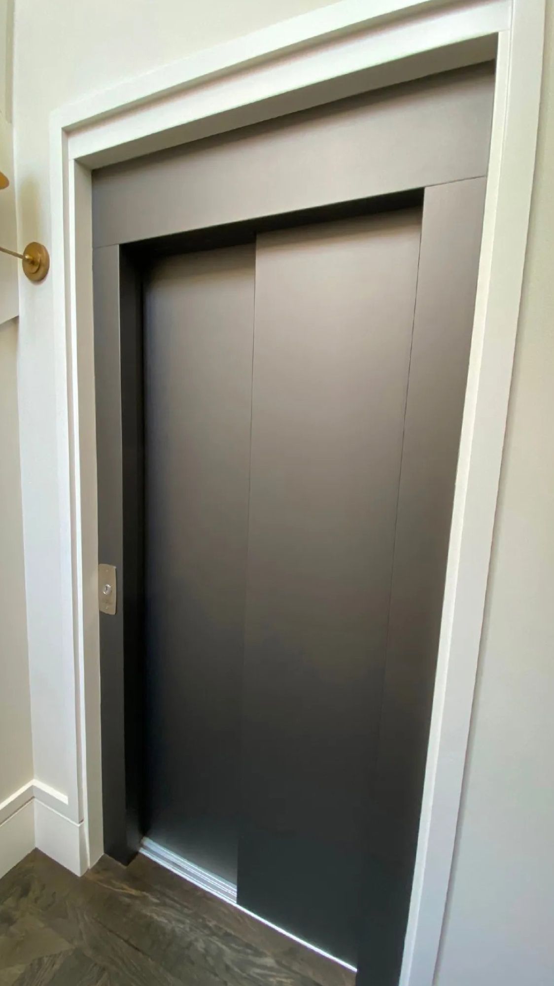 After: Home lift doors, grey gloss to charcoal